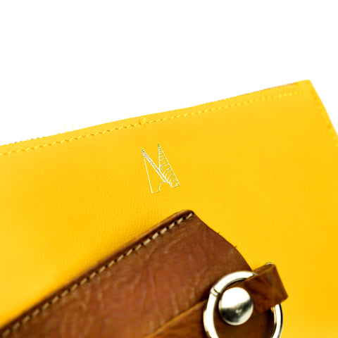 Yellow Leather Wristlet Bag - Roam