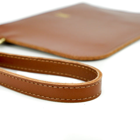 Tan Leather Clutch Bag - Roam