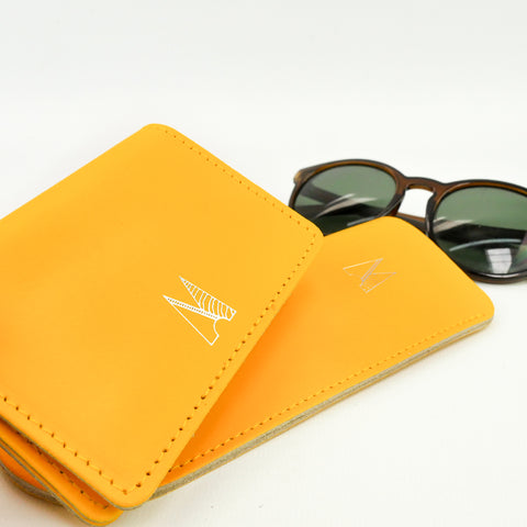 Yellow Leather Glasses Pouch - Chroma