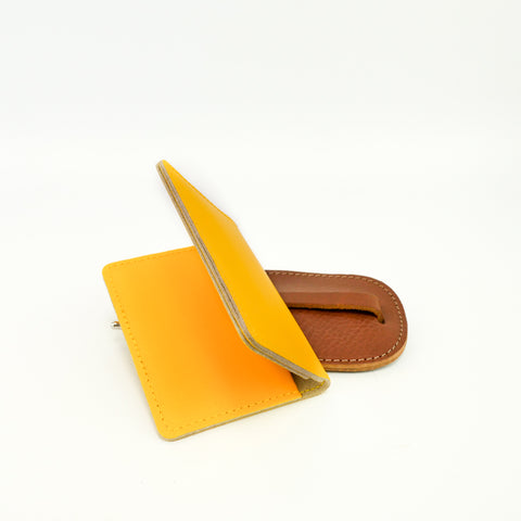 Yellow Leather Card Holder - Chroma