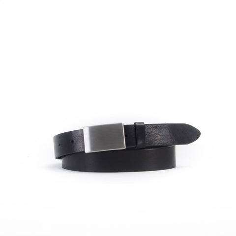 Black Formal Plate Buckle Belt 1 1/4"