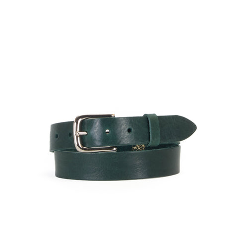 1 1/4" Classic Green Leather Belt