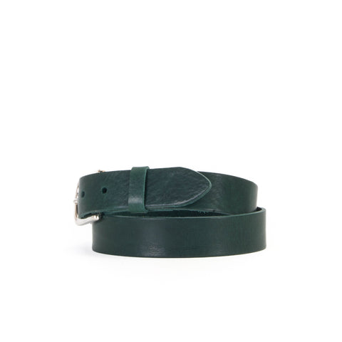 1 1/4" Classic Green Leather Belt