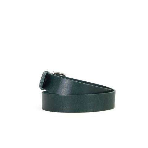 1 1/4" Classic Green Leather Belt