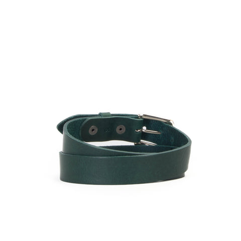 1 1/4" Classic Green Leather Belt