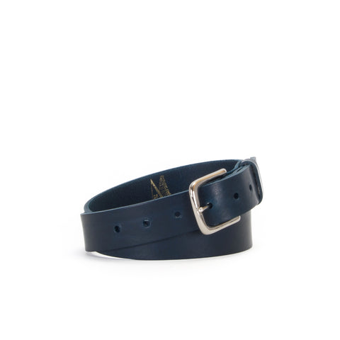 1 1/4" Classic Navy Leather Belt