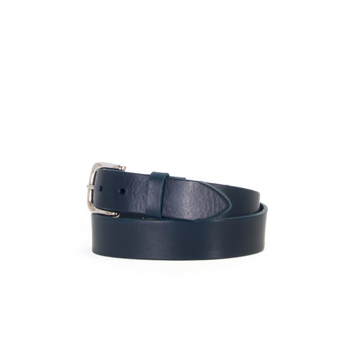 1 1/4" Classic Navy Leather Belt