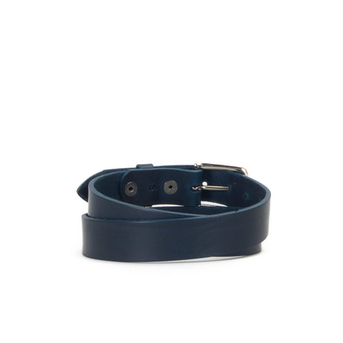 1 1/4" Classic Navy Leather Belt