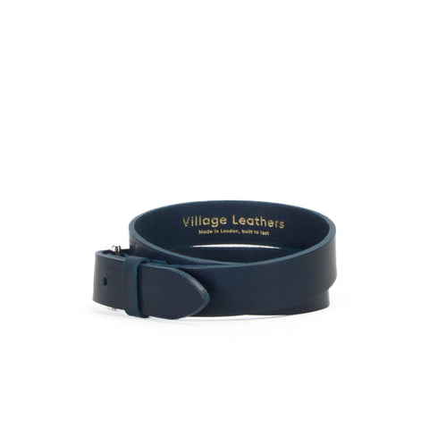 1 1/4" Classic Navy Leather Belt