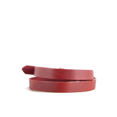 Burgundy Leather Belt | 3/4" Wide