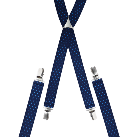 Polka-Cross Navy and Cream Skinny Trouser Braces