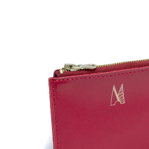 Red Leather Zip Purse - Roam