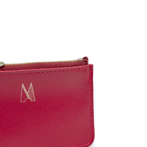 Red Leather Zip Purse - Roam