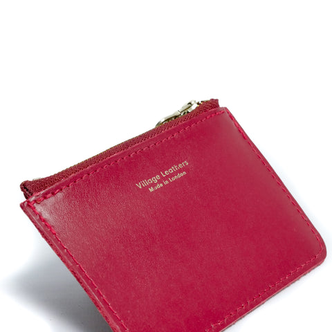 Red Leather Zip Purse - Roam