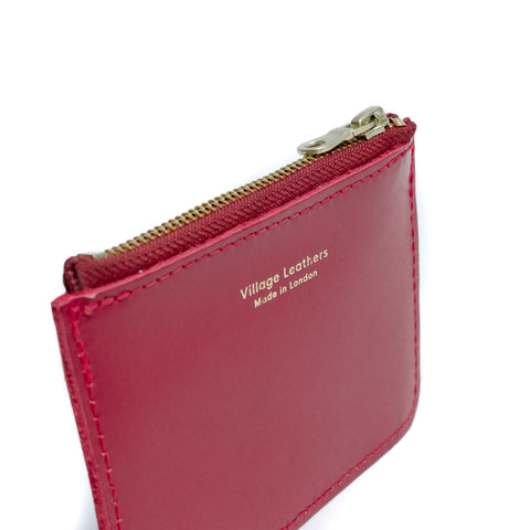 Red Leather Zip Purse - Roam