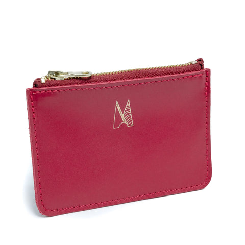 Red Leather Zip Purse - Roam