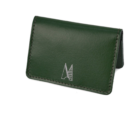 Dark Green Leather Card Holder - Chroma