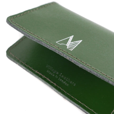 Dark Green Leather Card Holder - Chroma