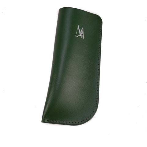 Dark Green Leather Glasses Case - Chroma