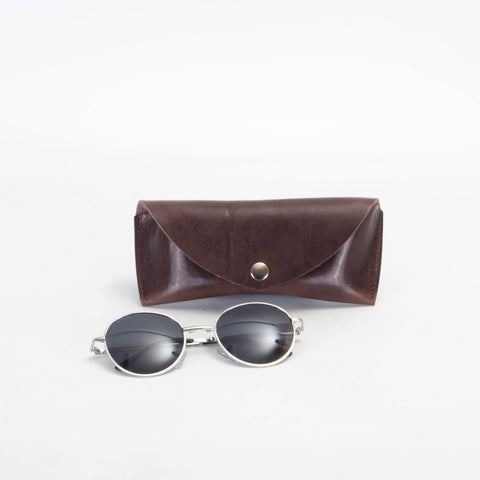 Missouri Brown Leather Sunglasses Case