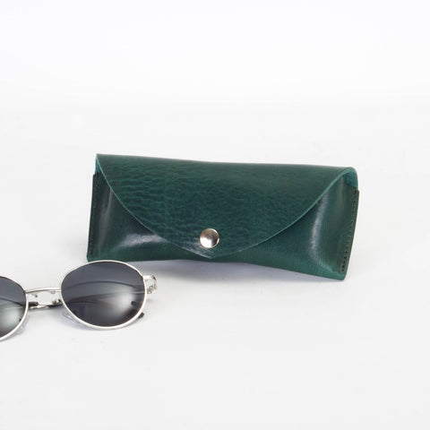 Missouri Green Leather Sunglasses Case