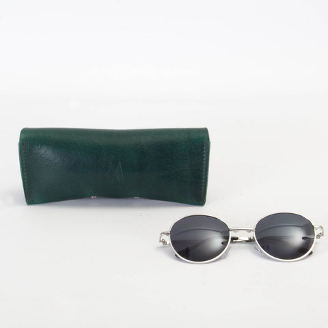 Missouri Green Leather Sunglasses Case