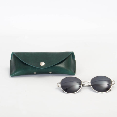 Missouri Green Leather Sunglasses Case