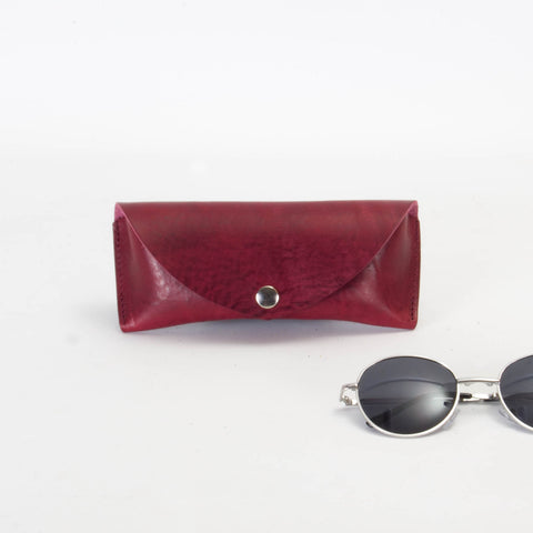 Missouri Burgundy Leather Sunglasses Case