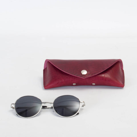 Missouri Burgundy Leather Sunglasses Case