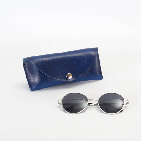 Missouri Cobalt Blue Leather Sunglasses Case