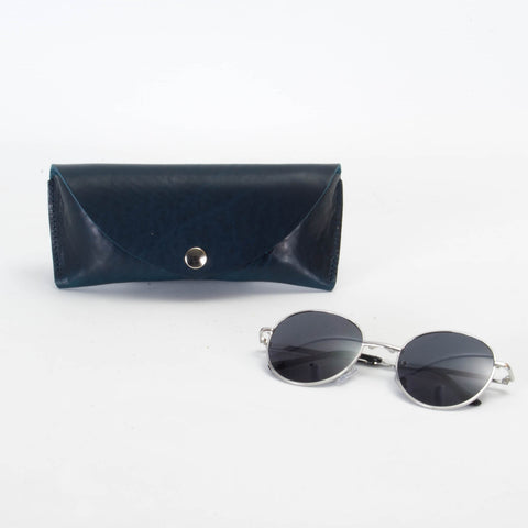 Missouri Navy Leather Sunglasses Case