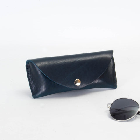 Missouri Navy Leather Sunglasses Case