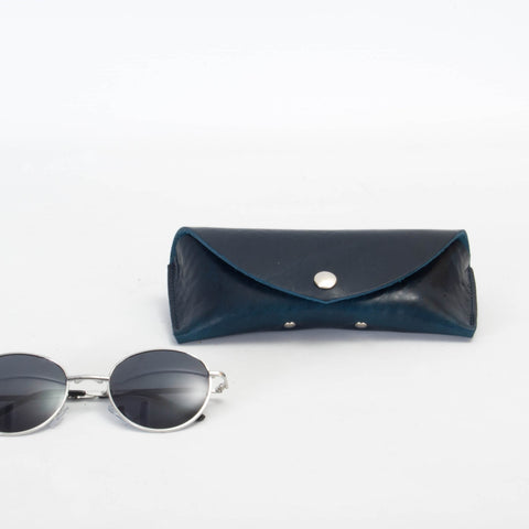 Missouri Navy Leather Sunglasses Case