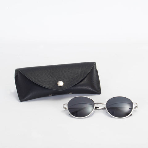 Missouri Black Leather Sunglasses Case