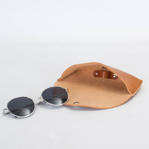 Missouri Tan Leather Sunglasses Case