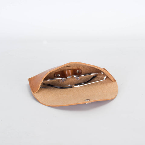 Missouri Tan Leather Sunglasses Case