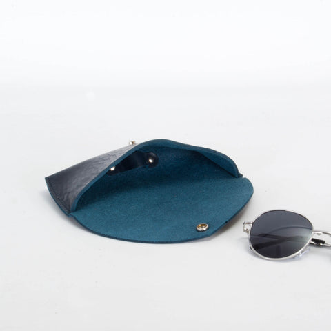 Missouri Navy Leather Sunglasses Case