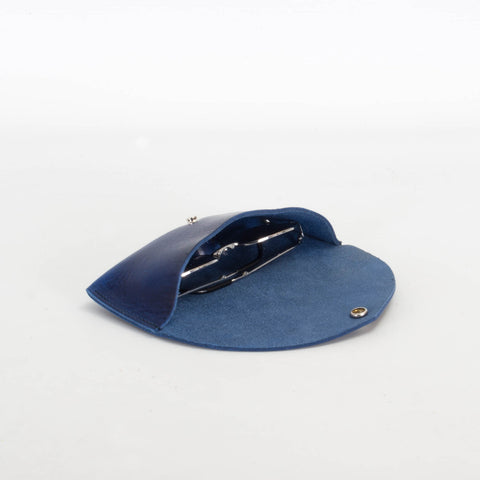 Missouri Cobalt Blue Leather Sunglasses Case