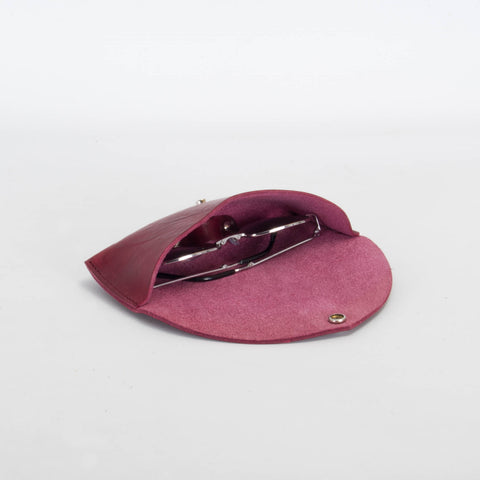 Missouri Burgundy Leather Sunglasses Case