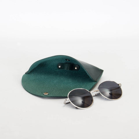 Missouri Green Leather Sunglasses Case