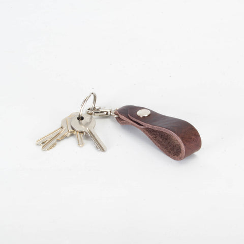 Belt Loop Brown Leather Key Ring