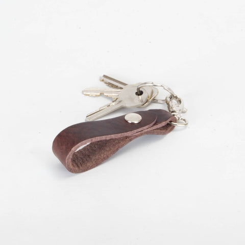 Belt Loop Brown Leather Key Ring