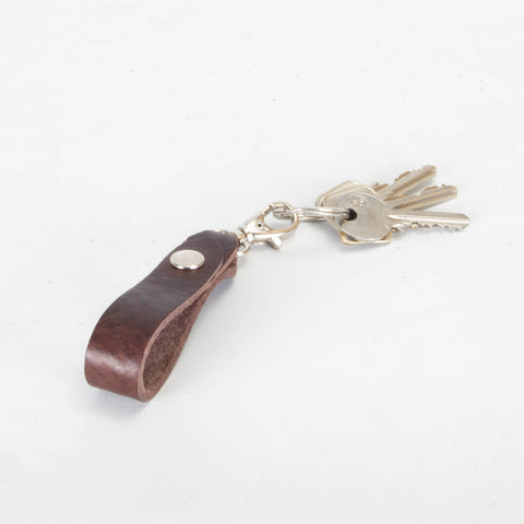 Belt Loop Brown Leather Key Ring