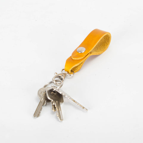 Belt Loop Mustard Yellow Leather Key Ring