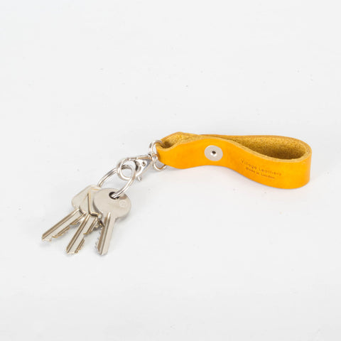 Belt Loop Mustard Yellow Leather Key Ring