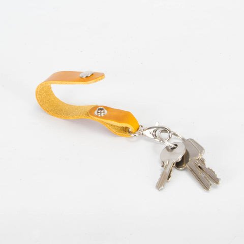 Belt Loop Mustard Yellow Leather Key Ring