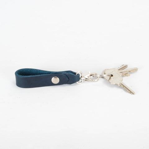 Belt Loop Navy Leather Key Ring