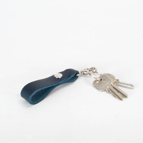 Belt Loop Navy Leather Key Ring