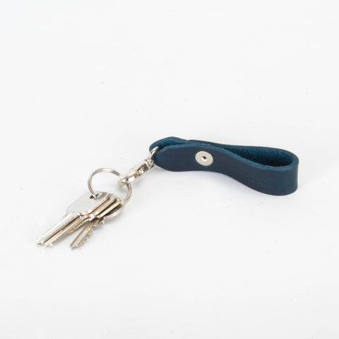 Belt Loop Navy Leather Key Ring