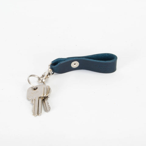 Belt Loop Navy Leather Key Ring